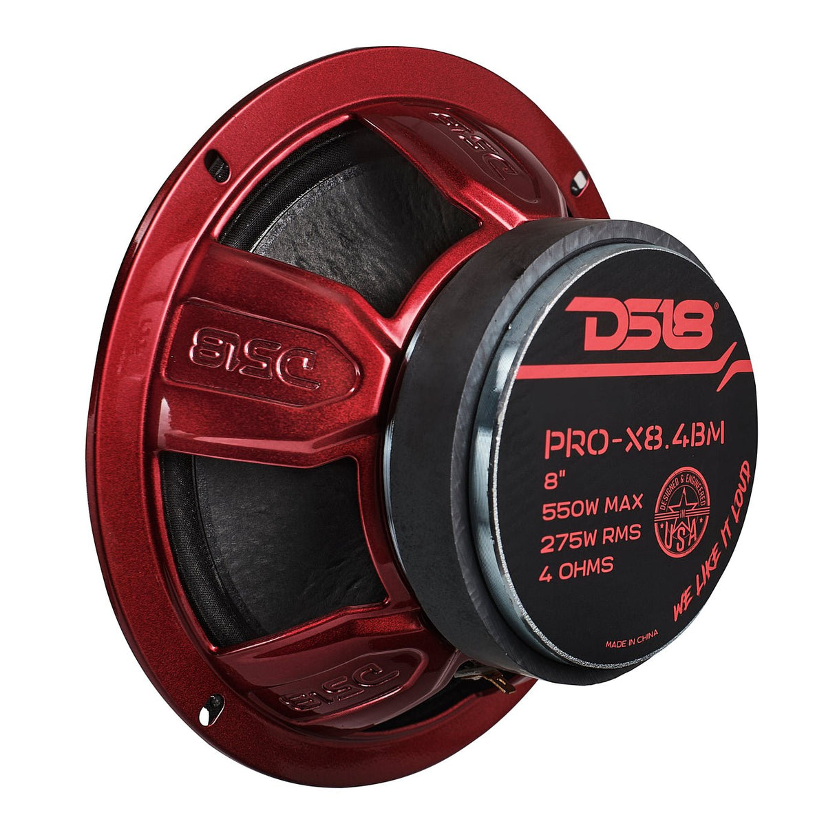 DS18 PRO-X8.4BM 8" 275W RMS Midrange Speaker 4-Ohm (Single)