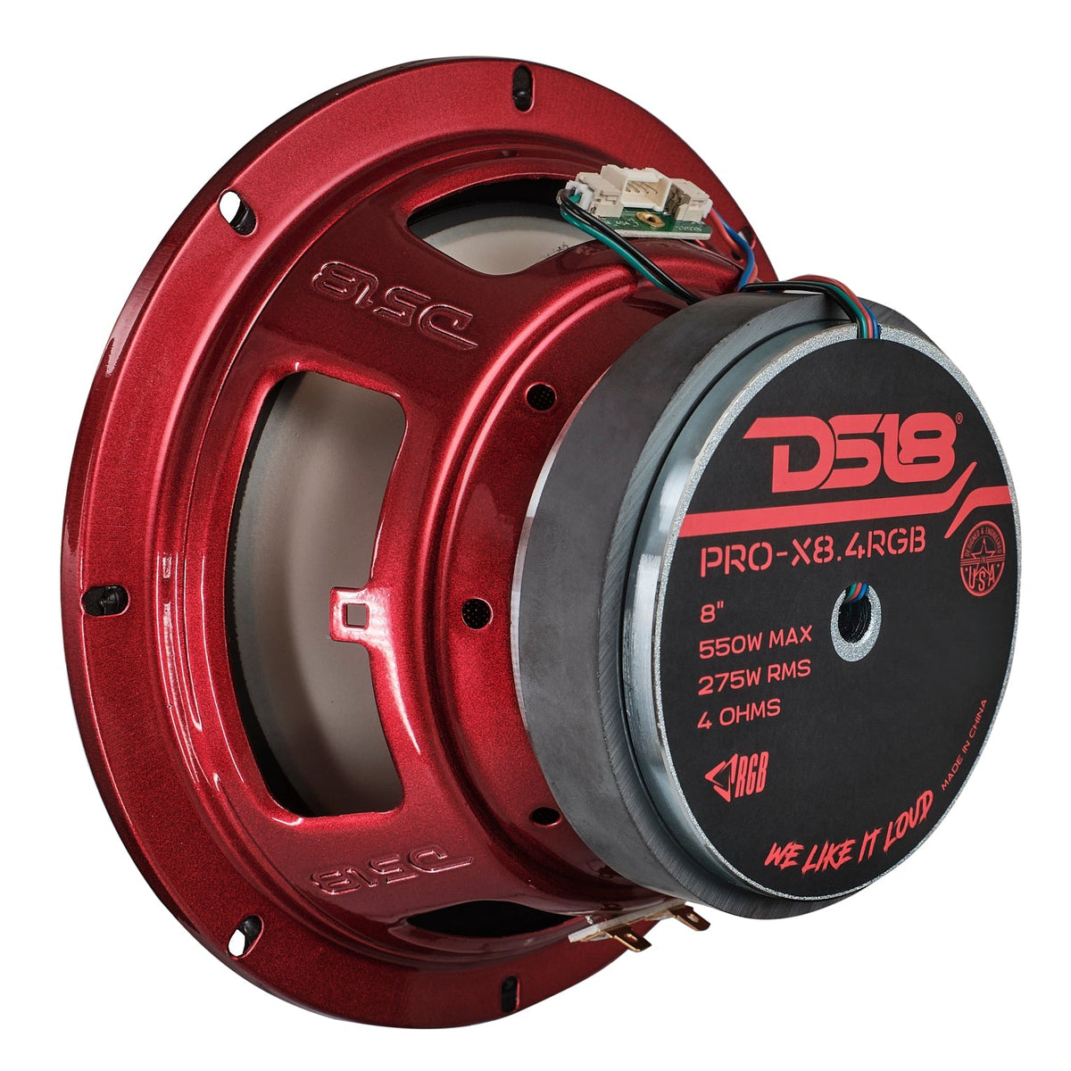 8" Mid-Range Loudspeaker with Dual RGB LED For Cone & Dust Cap 275 Watts 4-Ohm