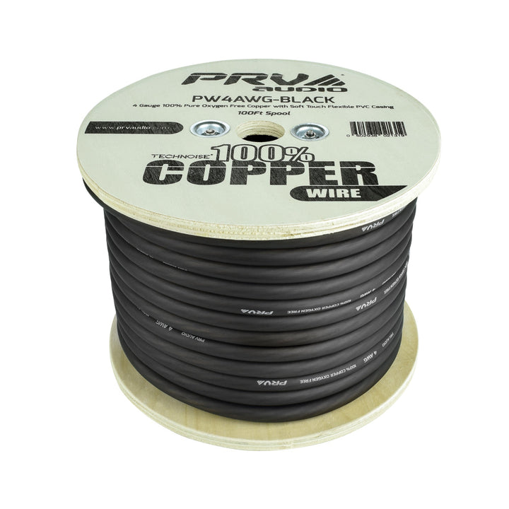 PRO AUDIO OFC POWER WIRE SPOOL 4G 50 FT BLACK