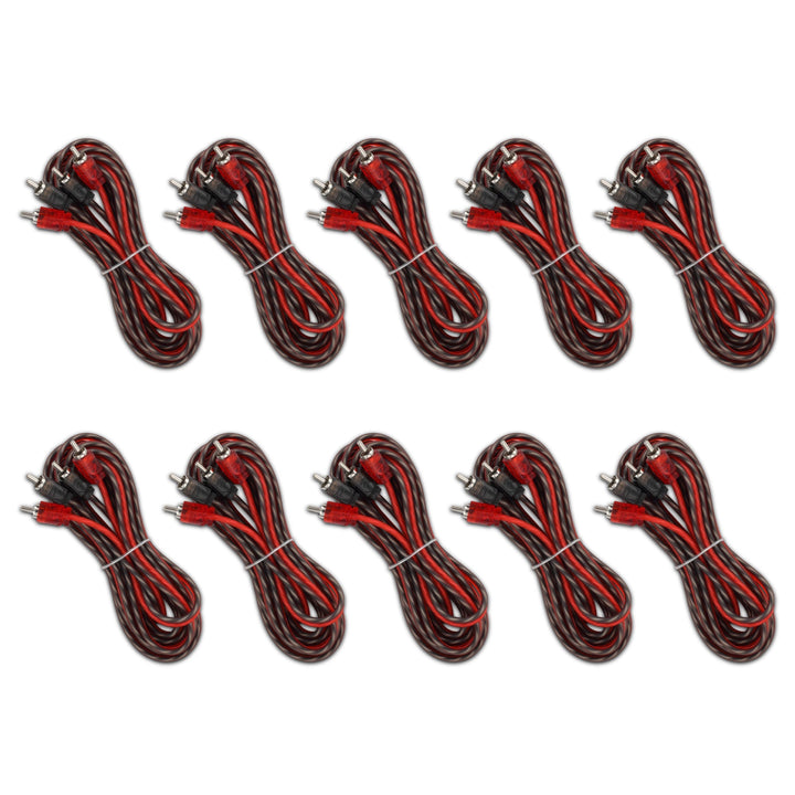 12 ft Ultra Flex 100% OFC RCA Cable Wire – 10-Pack