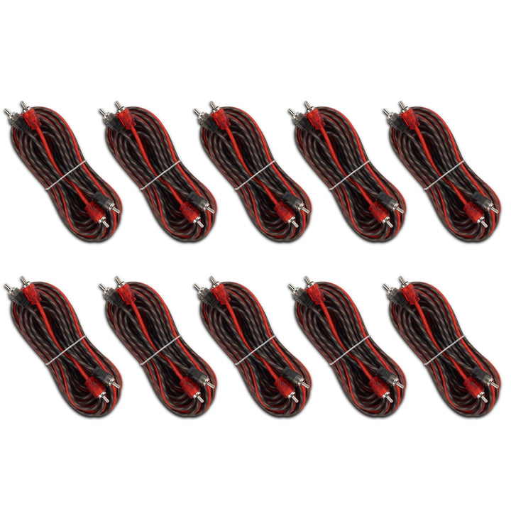 20 ft Ultra Flex 100% OFC RCA Cable Wire – 10-Pack