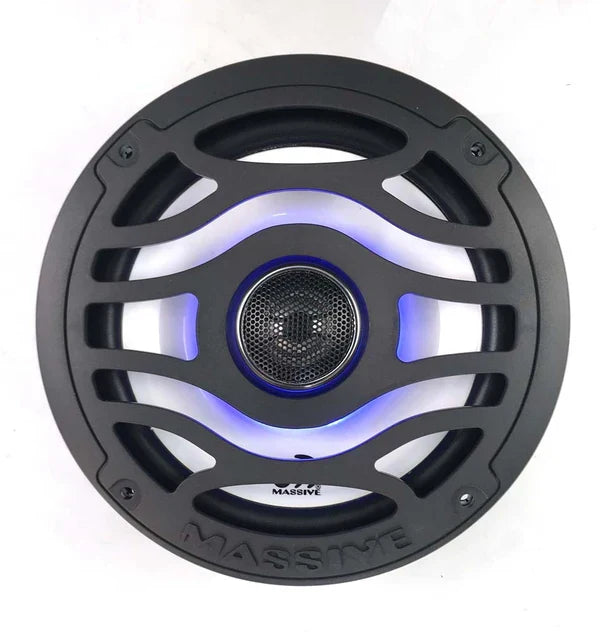 Massive audio T65XE - 6.5" 80 Watts Marine Coaxial LED Speakers (PAIR)