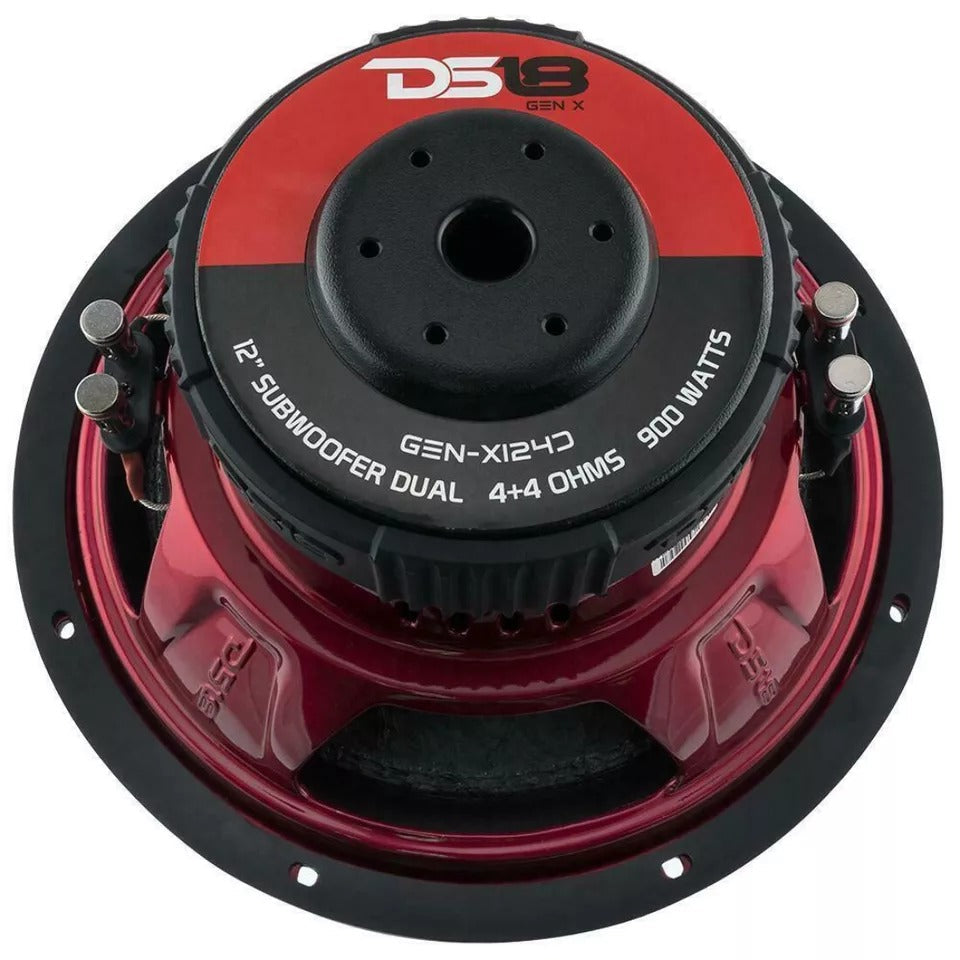 DS18 GEN-X124D 12" 900 Watts Max Power, 450W RMS, Dual 4 Ohms Car Subwoofer