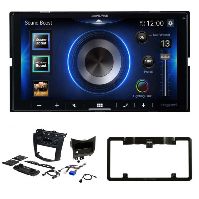 Alpine ILX-W670 7-Inch Receiver + PAC RPK4-HD1101 2003-07 Honda Accord Kit + Back up Camera and License Plate Frame