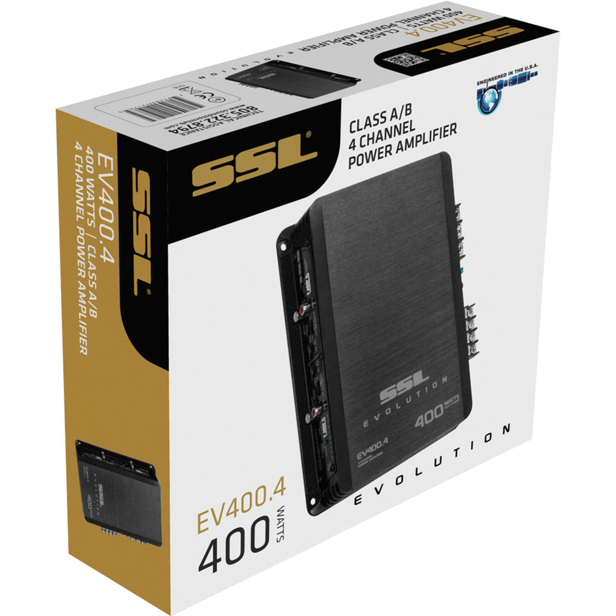 Ssl Evolution Ev400.4 Car Amplifier - 400 W Pmpo - 4 Channel - Class Ab - 8 Ohm - 12 Hz To 22 Khz - 4 X 38 W @ 4 Ohm - 4 X 75