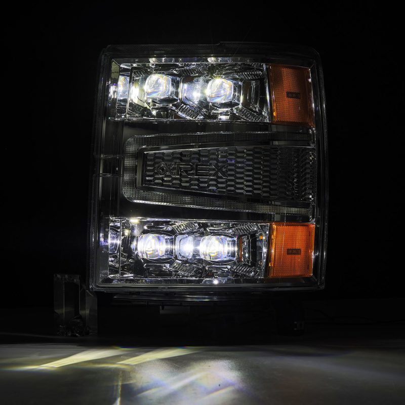 AlphaRex 14-15 Chevrolet Silverado NOVA-Series LED Projector Headlights Chrome