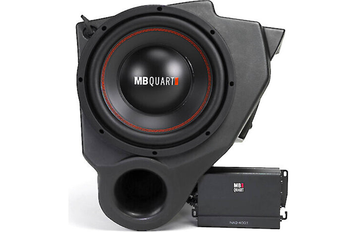 MB Quart MBQR-SUB-2 Custom-fit subwoofer enclosure with MB Quart 10" subwoofer and 400-watt amp — fits in select 2014-up Polaris RZR models