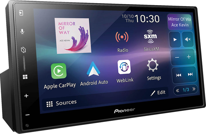 Pioneer's DMH-W3000NEX offers wireless or wired Apple CarPlay® and Android Auto™ with a big 6.8" screen.