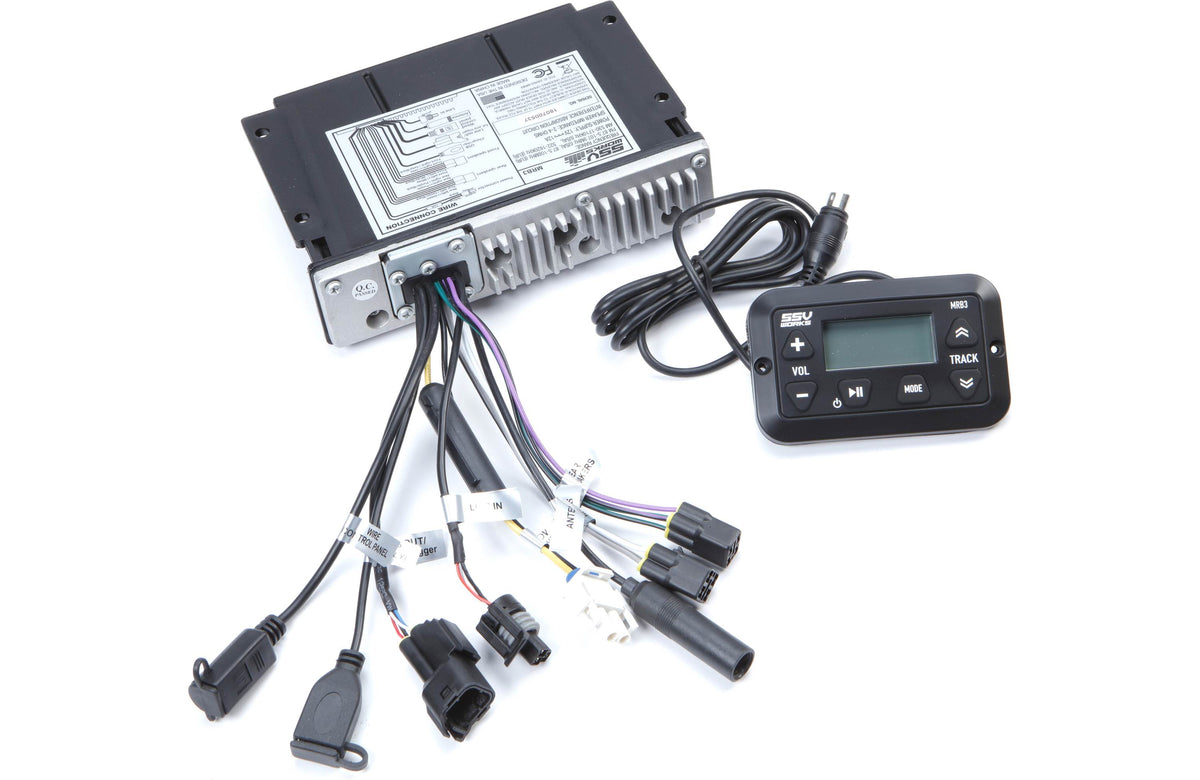 SSV Works F3-2A Audio upgrade kit for the Can Am Spyder F3: contains MRB3 receiver, SSV Works 6-3/4" speakers, and mounting k