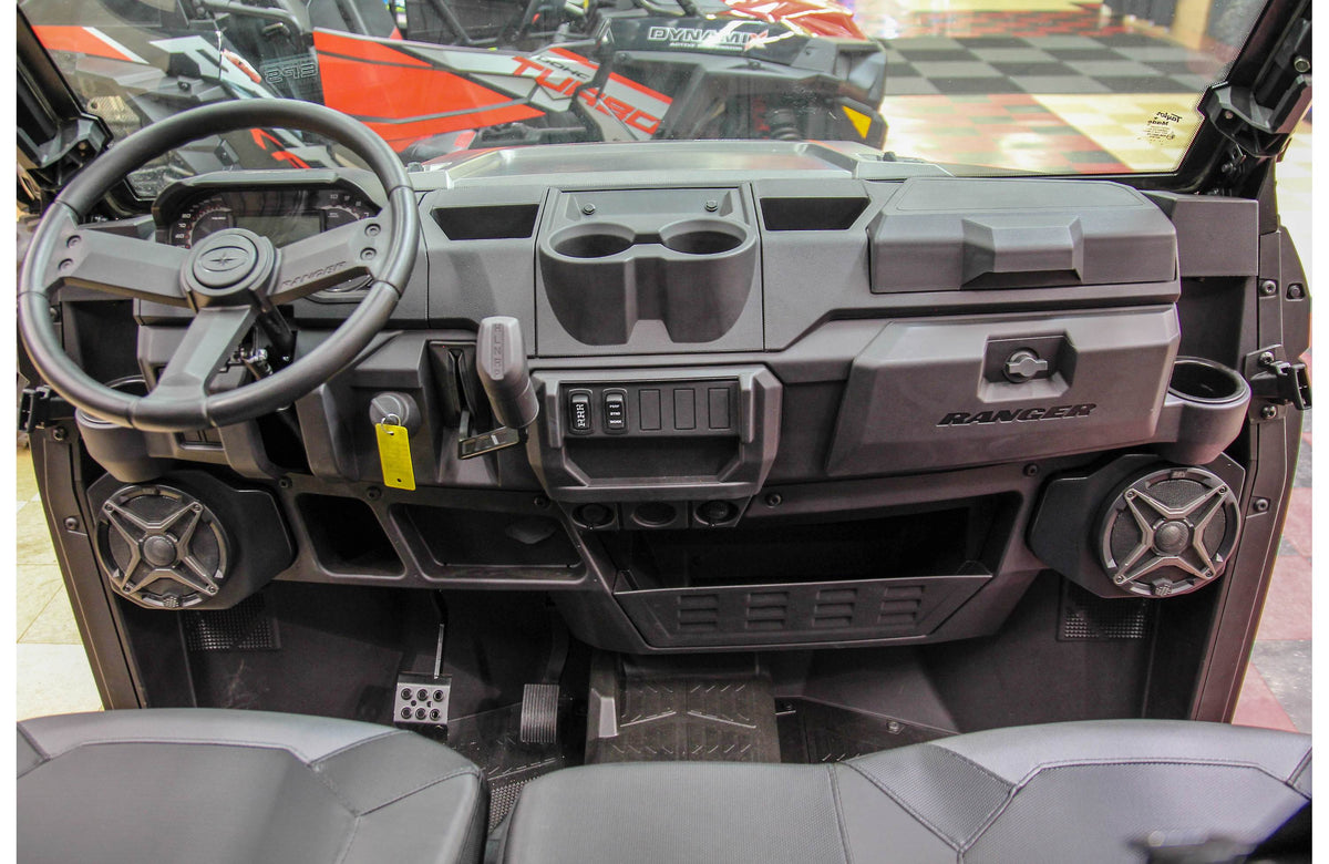 SSV Works RG4-F65U Custom-fit unloaded 6-1/2" speaker pods — fit in upper footwells of 2018-up Polaris Ranger XP1000