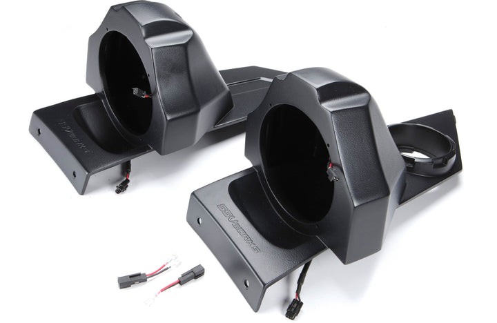 SSV Works 170-SS-B65U Custom-fit unloaded 6-1/2" rear speaker pods — designed to fit behind seat in the Polaris Slingshot