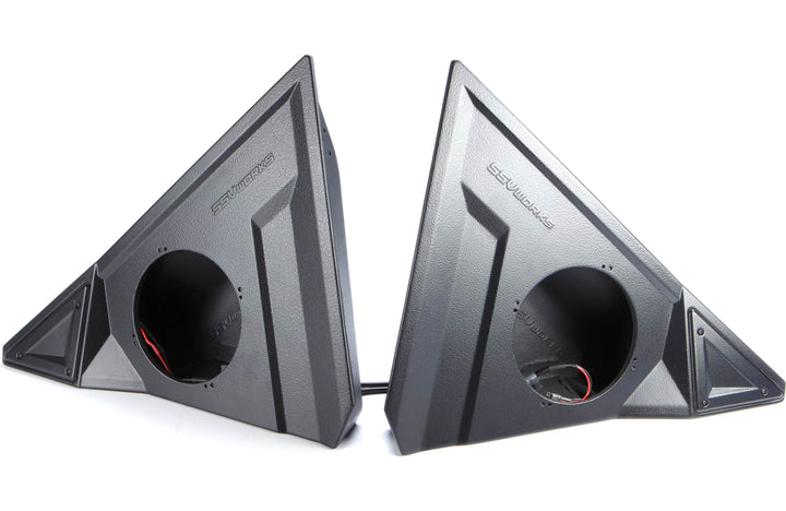 SSV Works 170-SS-F65U Custom-fit unloaded 6-1/2" front speaker pods — designed to fit front side panels in 2015-17 Polaris Slingshot