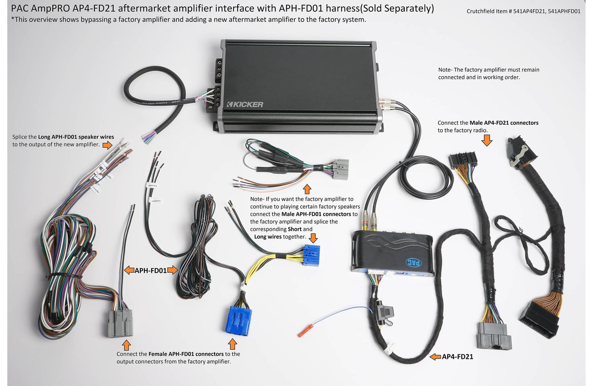 PAC AmpPRO AP4-FD21 Aftermarket Amplifier Interface in select 2012-up Ford vehicles
