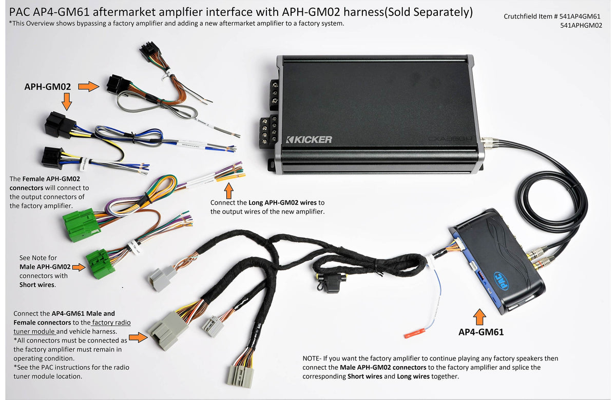 PAC AmpPRO AP4-GM61 Aftermarket Amplifier Interface  2014-up GM vehicles