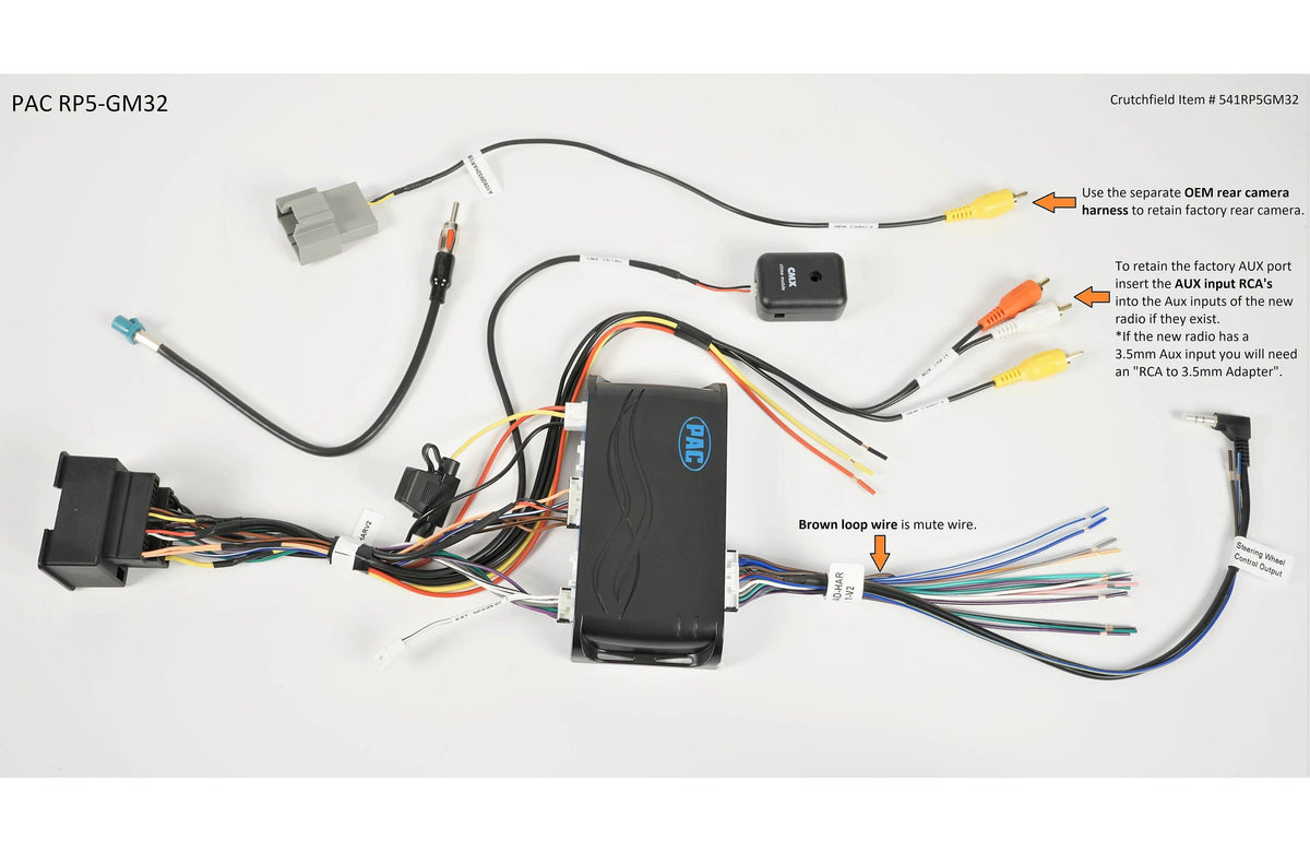 PAC RP5-GM32 Wiring Interface in select 2012-20 GM models with navigation