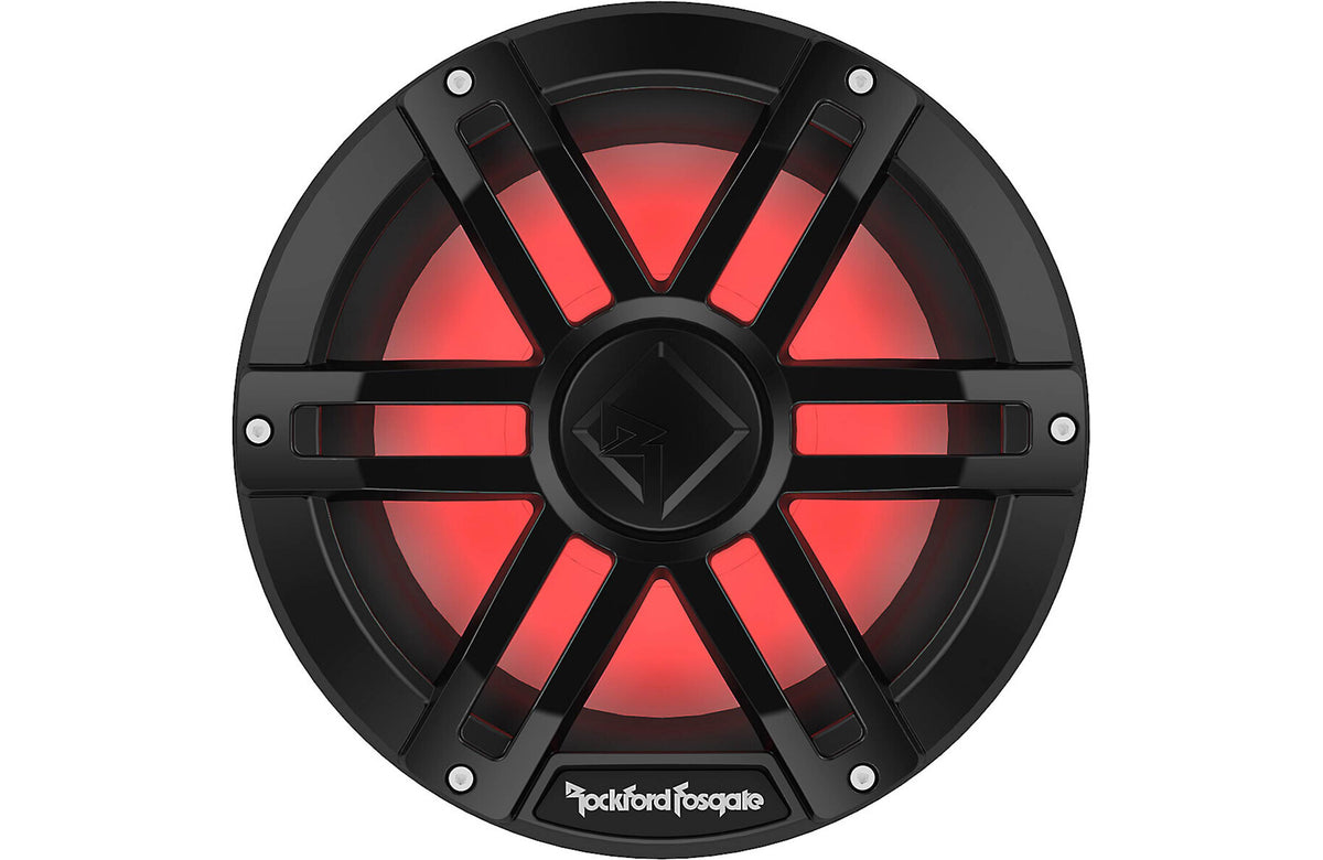 Rockford Fosgate M1D2-10B M1 Series 10" marine subwoofer with dual 2-ohm voice coils and RGB LED lighting (Black)