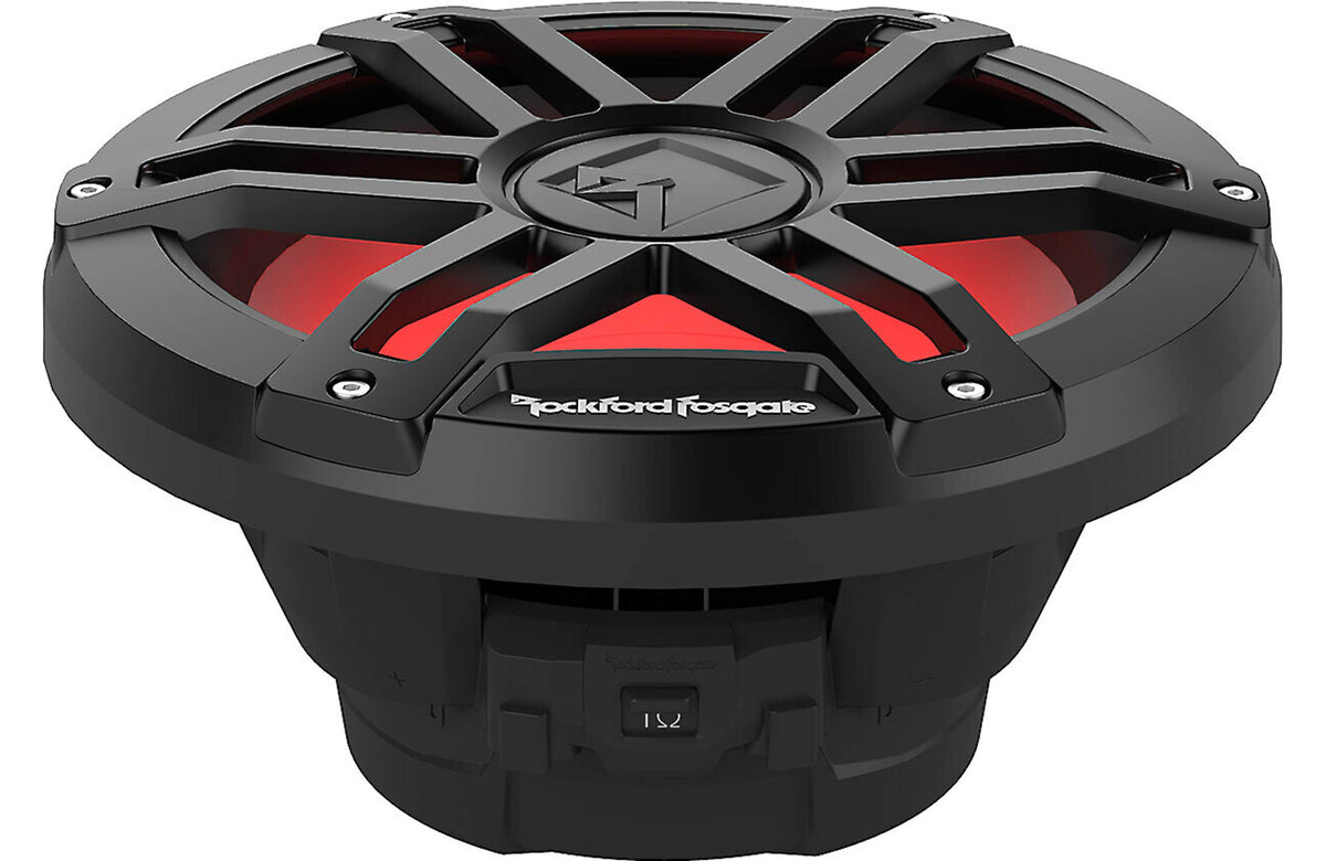 Rockford Fosgate M1D2-12B M1 Series 12" marine subwoofer with dual 2-ohm voice coils and RGB LED lighting (Black)