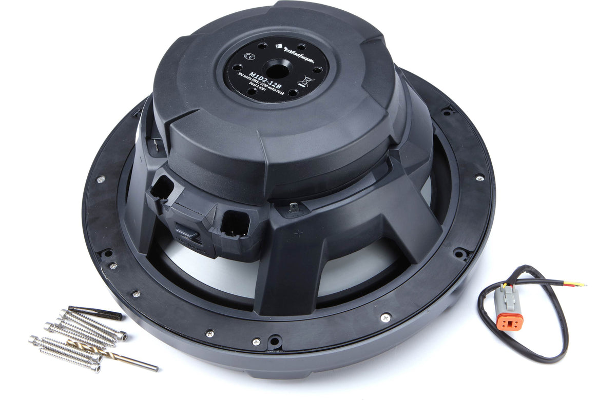 Rockford Fosgate M1D2-12B M1 Series 12" marine subwoofer with dual 2-ohm voice coils and RGB LED lighting (Black)