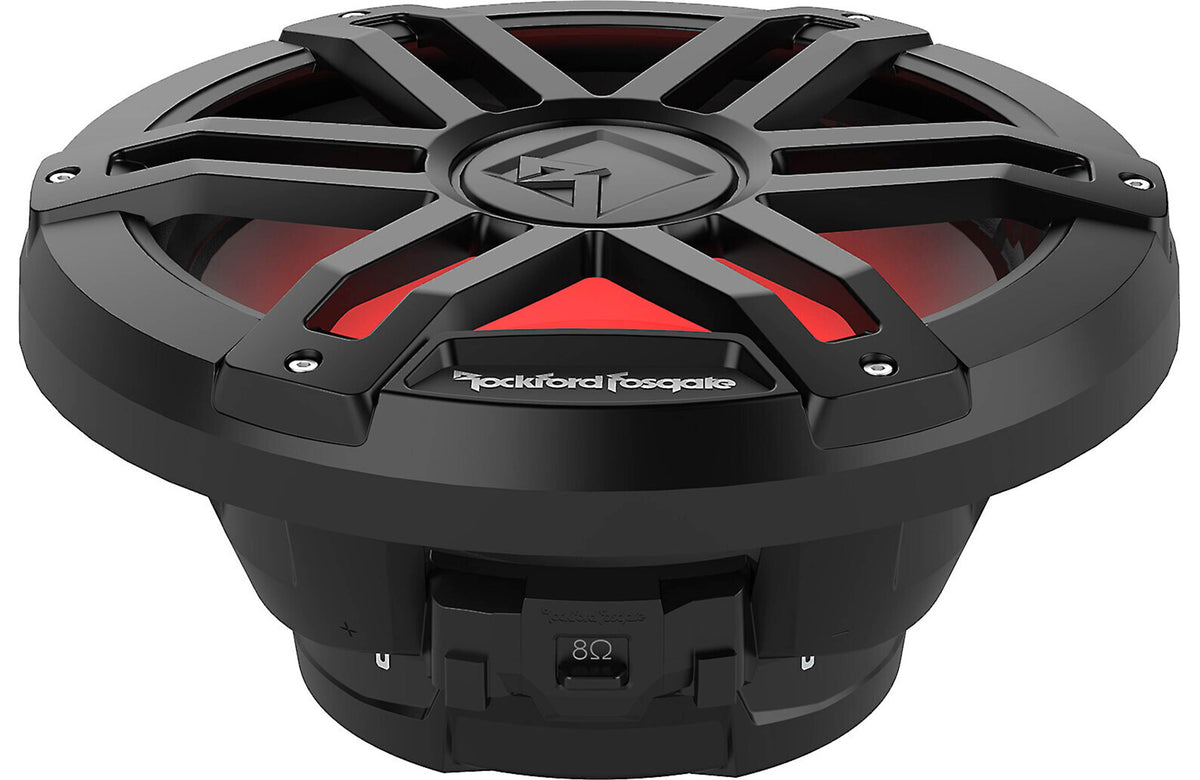 Rockford Fosgate M1D4-12B M1 Series 12" marine subwoofer with dual 4-ohm voice coils and RGB LED lighting (Black)