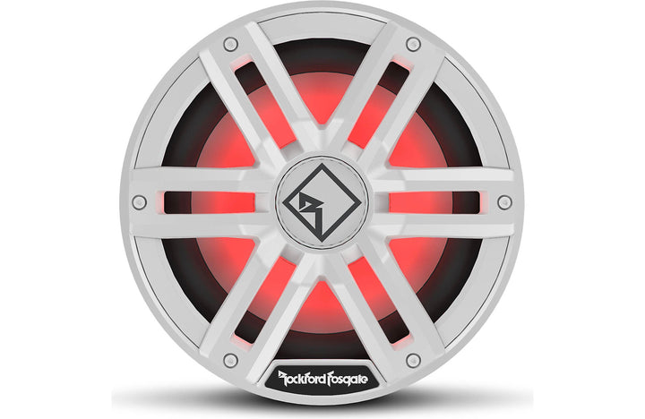 Rockford Fosgate M2D2-10l M2 Series 10" marine subwoofer with dual 2-ohm voice coils and RGB LED lighting (White)