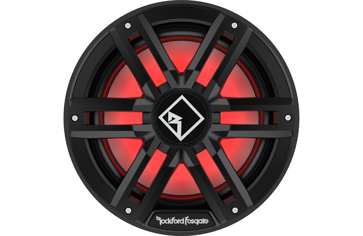 Rockford Fosgate M2D2-12IB M2 Series 12" marine subwoofer with dual 2-ohm voice coils and RGB LED lighting — optimized for fr