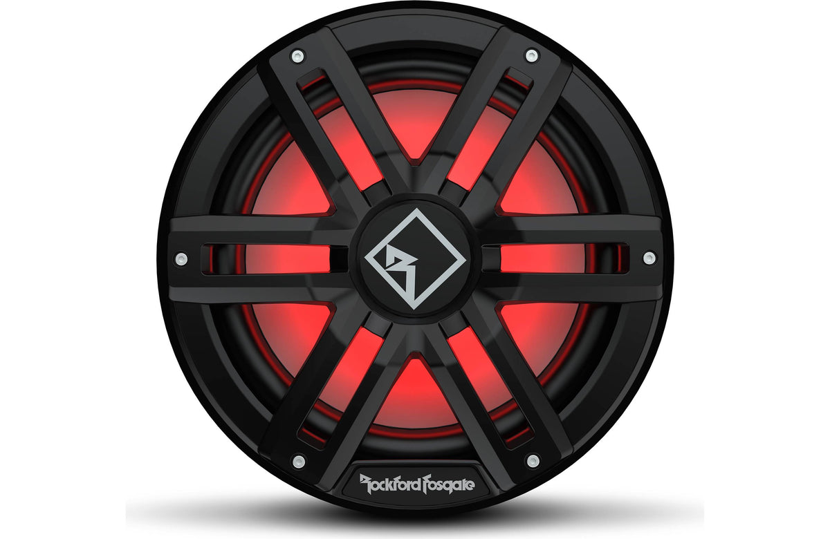 Rockford Fosgate M2D2-12SB M2 Series 12" marine subwoofer with dual 2-ohm voice coils and RGB LED lighting — for sealed enclo