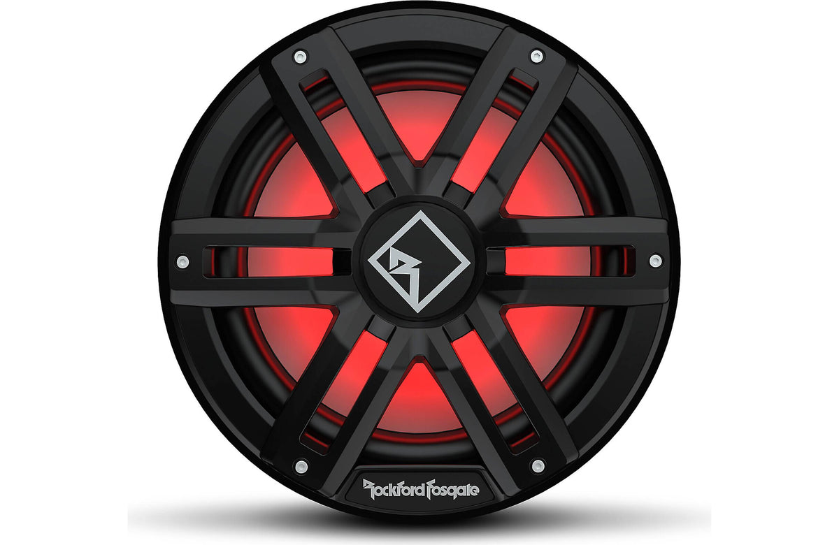 Rockford Fosgate M2D4-12SB M2 Series 12" marine subwoofer with dual 4-ohm voice coils and RGB LED lighting — for sealed enclo