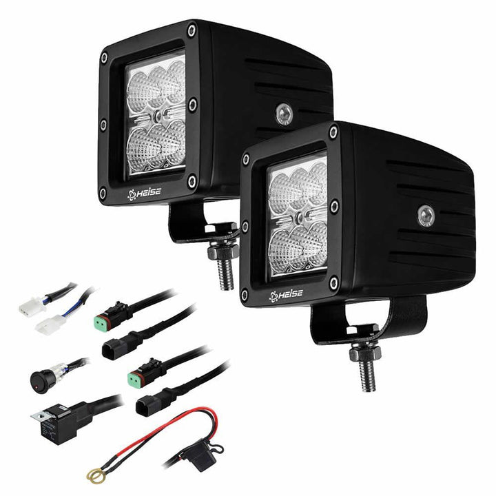 Cube Flood Light - 3 Inch, 6 LED, 2-Pack with Harness - HE-CL32PK