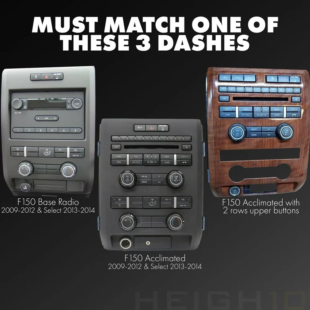 HEIGH10+ Ford F-150 (2009-2014) 10" Plug-and-Play Radio Kit