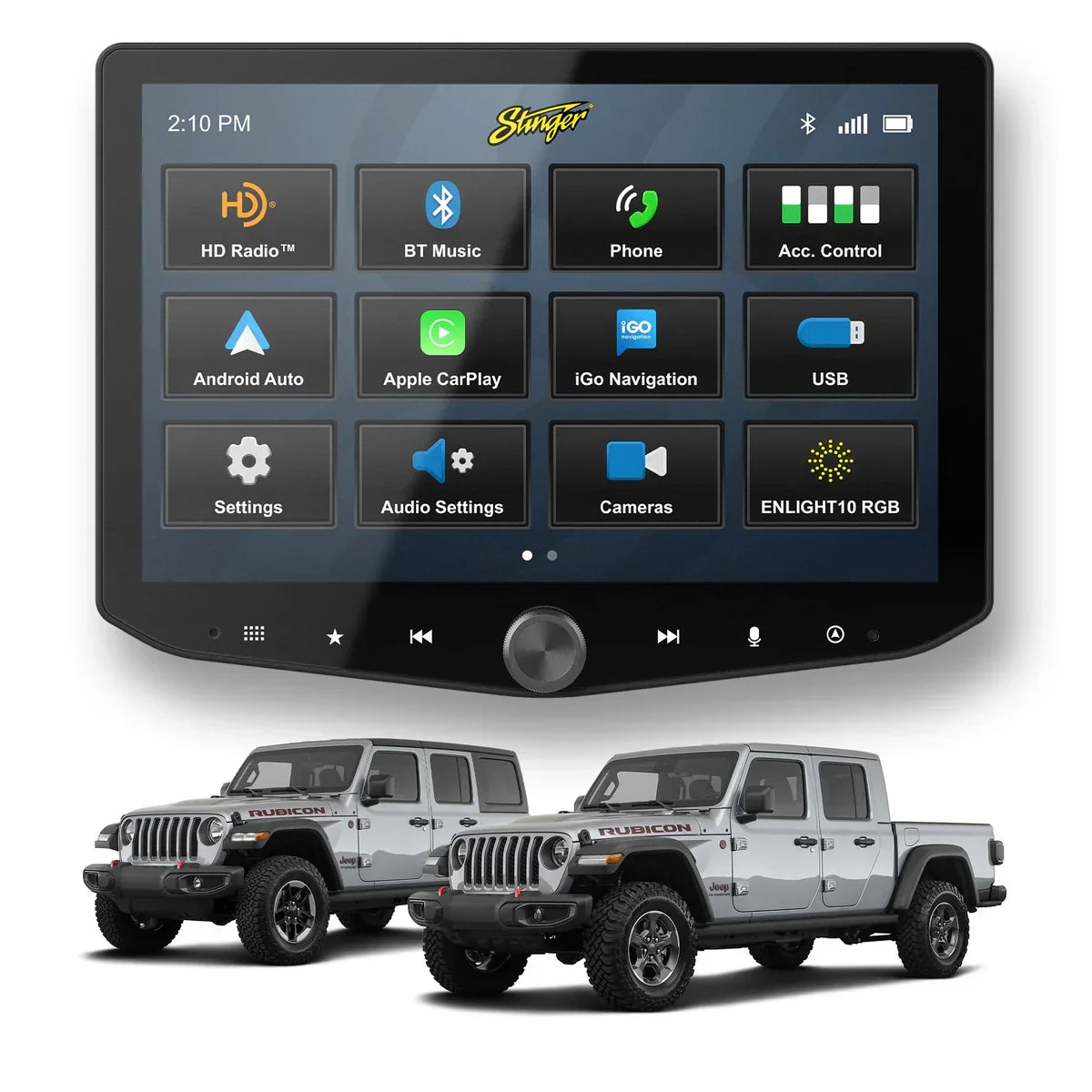 HEIGH10+ Jeep Wrangler JL (2018-2023)/Gladiator JT (2020-2023) 10" Radio Fully Integrated Kit | Displays Vehicle Information 