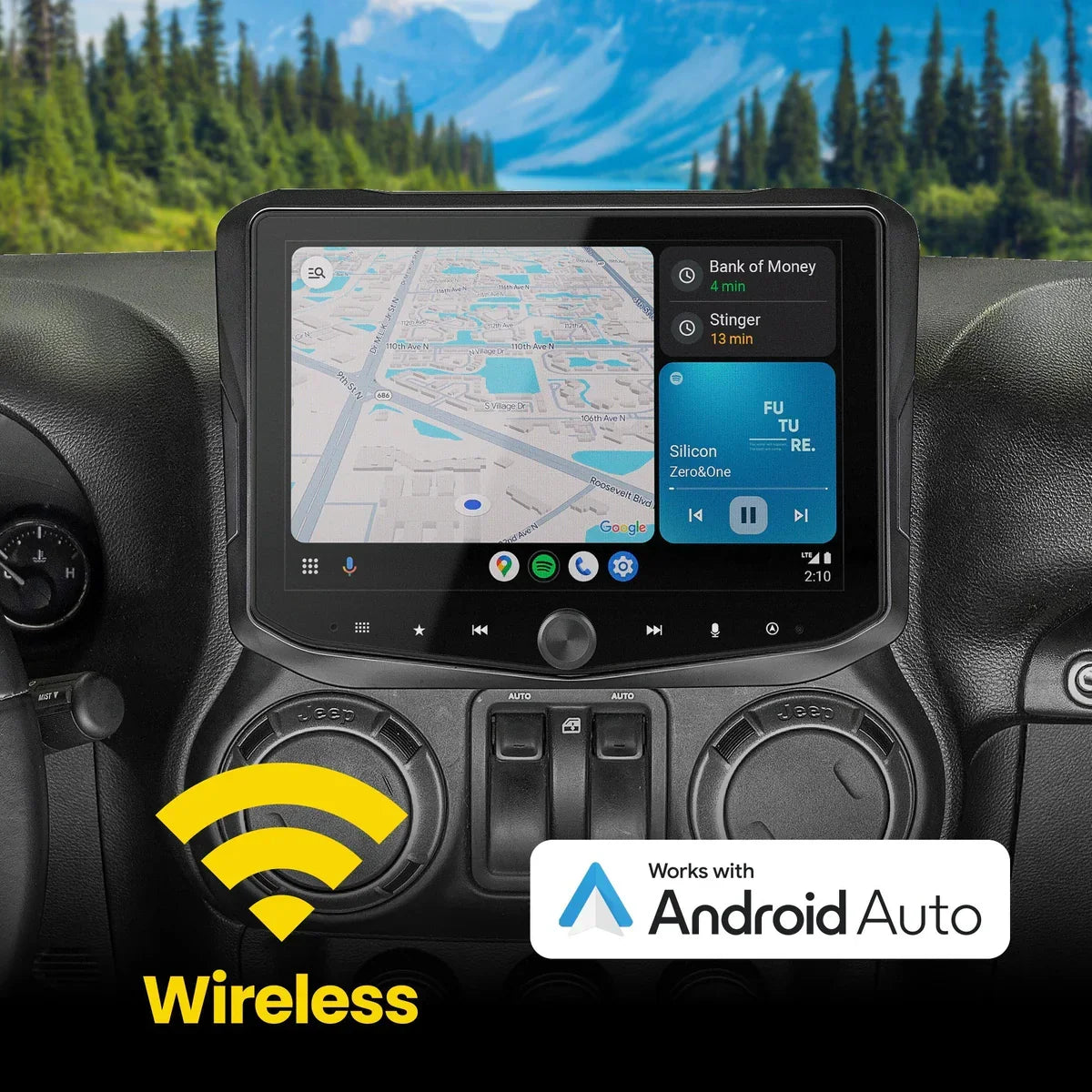 HORIZON10 Jeep Wrangler JK (2011-2018) 10" Radio Fully Integrated Kit with Backup Camera & Spare Tire Mount