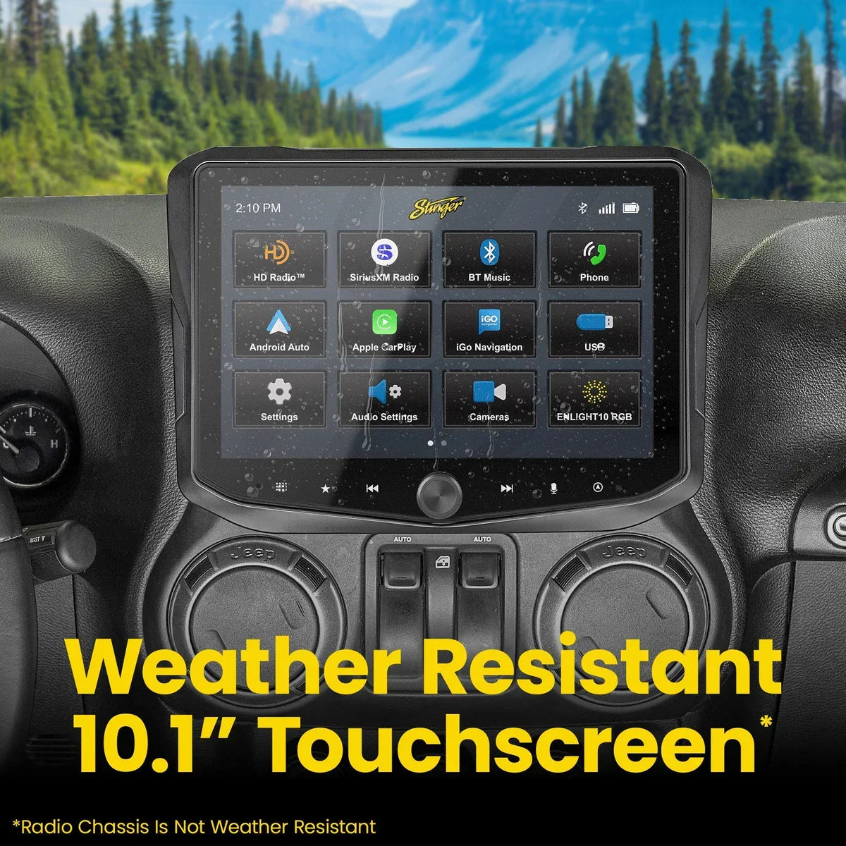 HORIZON10 Jeep Wrangler JK (2011-2018) 10" Radio Fully Integrated Kit with Backup Camera & Spare Tire Mount