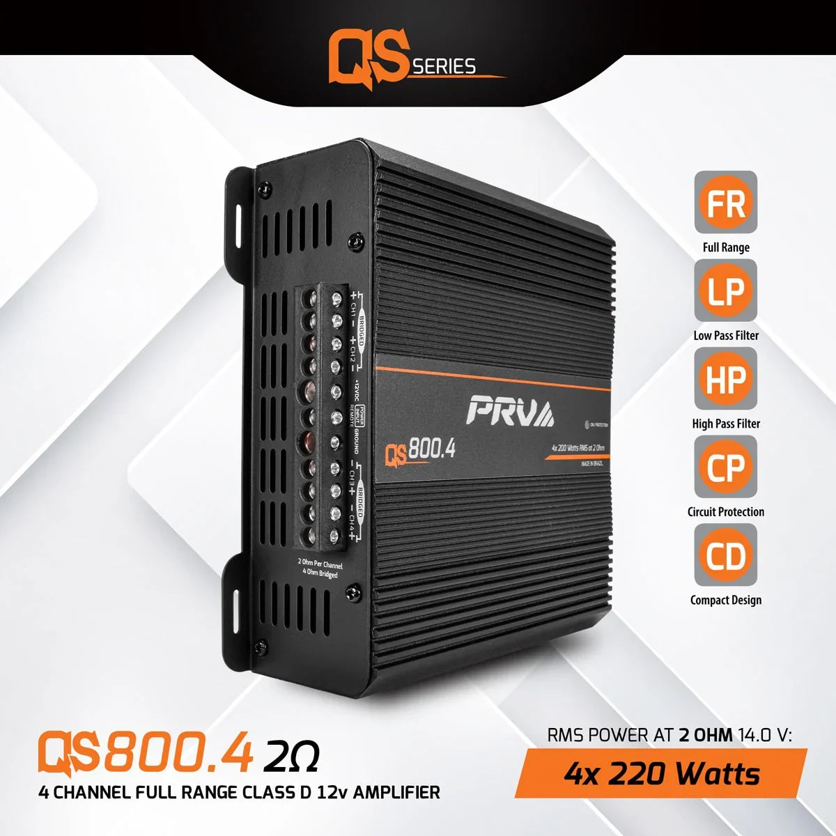 PRV Audio QS800.4 | 4-Channel Class D Amplifier