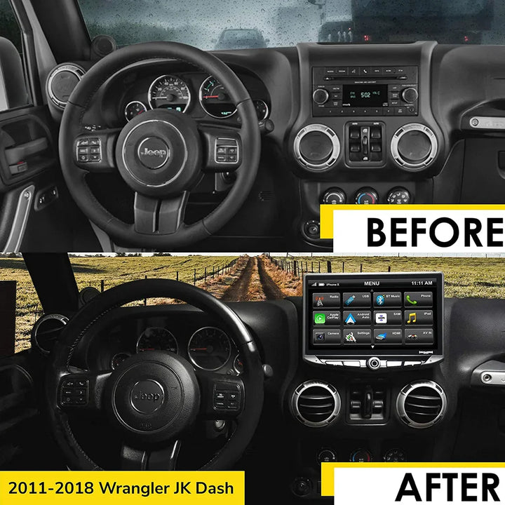 HEIGH10 Jeep Wrangler JK (2007-2010) 10" Radio Kit with Spare Tire Backup Camera
