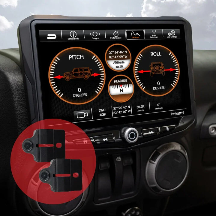HEIGH10 Jeep Wrangler JK (2011-2018) 10" Radio Fully Integrated Kit with HD Dual Blind Spot Camera Kit (set of two)