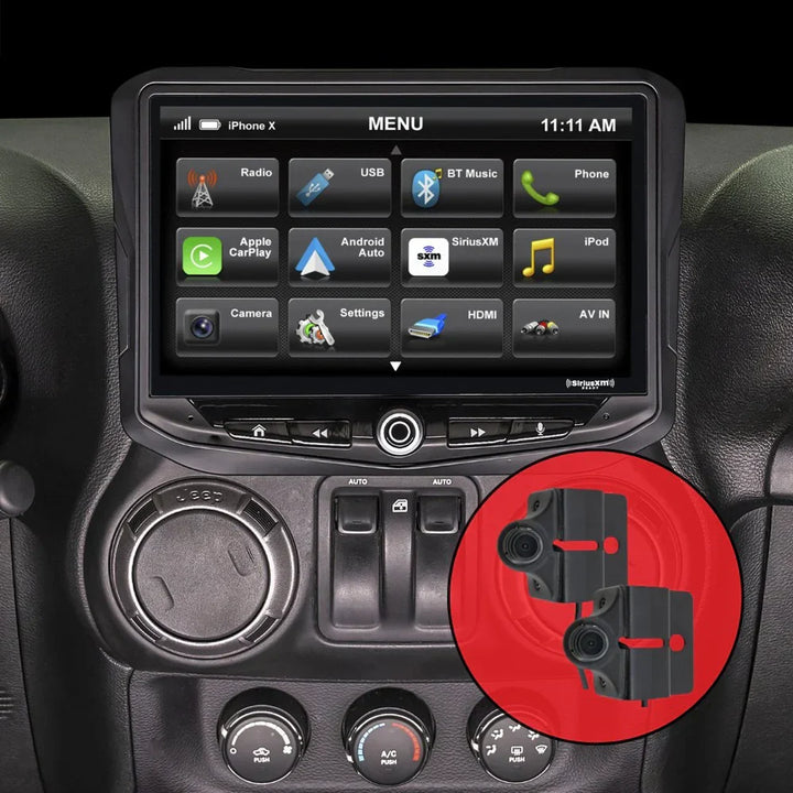 HEIGH10 Jeep Wrangler JK (2011-2018) 10" Radio Kit with AHD/CVBS Dual Blind Spot Cameras
