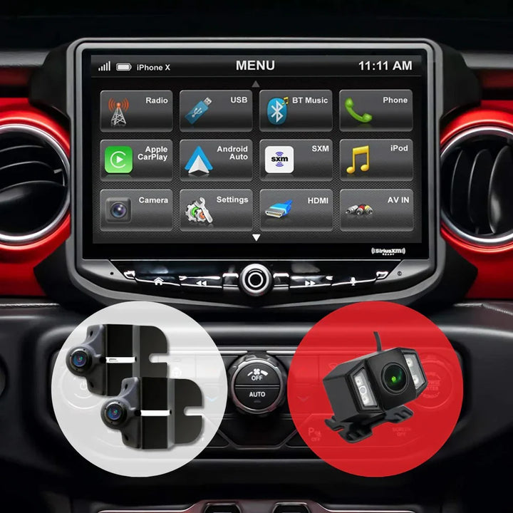 HEIGH10 Jeep Wrangler JL (2018-2023) 10" Fully Integrated Radio Kit with HD Front Facing Camera and Dual Blind Spot Cameras Bundle