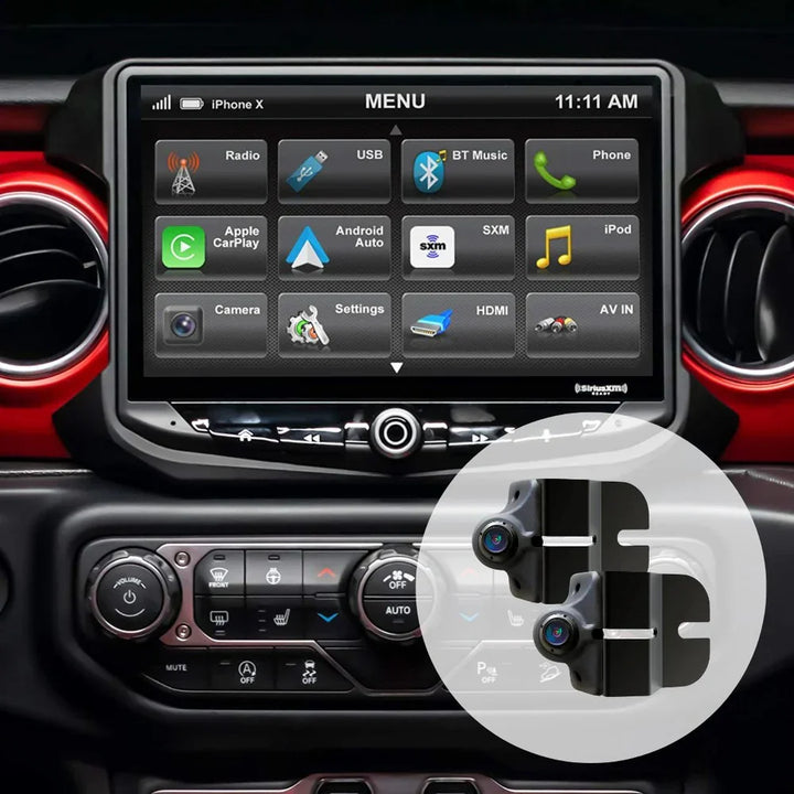 HEIGH10 Jeep Wrangler JL (2018-2023) 10" Radio Kit with Dual Blind Spot Camera Kit (set of two)