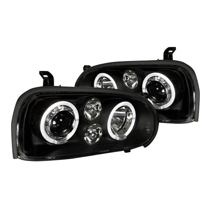 Spec-D 93-98 VW Golf Cabrio Halo Projector Headlights Black