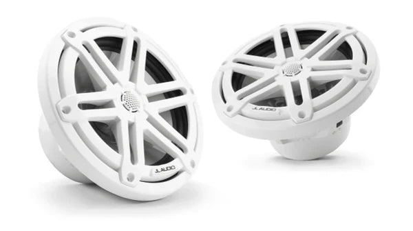 JL Audio M3-770X-S-Gw 7.7" 225W Marine Coaxial Speakers (Pair) - Gloss White Sport Grilles