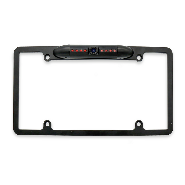 Master Tailgaters License Plate Frame Front or Backup Camera with 8 IR LED Night Vision, Metal Construction, 170° Wide Angle Camera, Waterproof