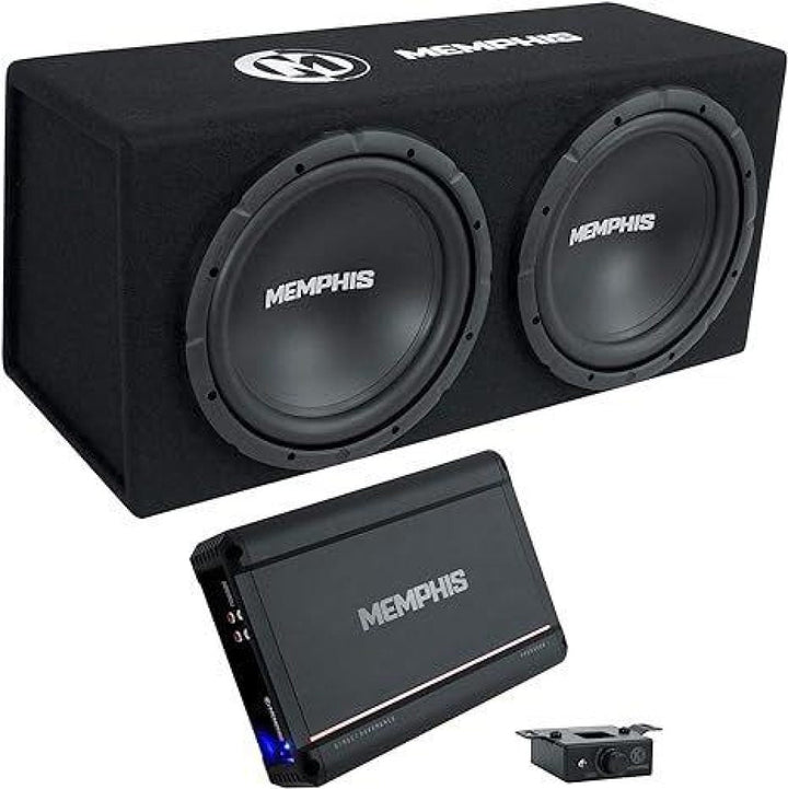 Memphis Audio SRXE212VP Dual 12" 1000w SRX Subwoofer Enclosure+Amplifier Package