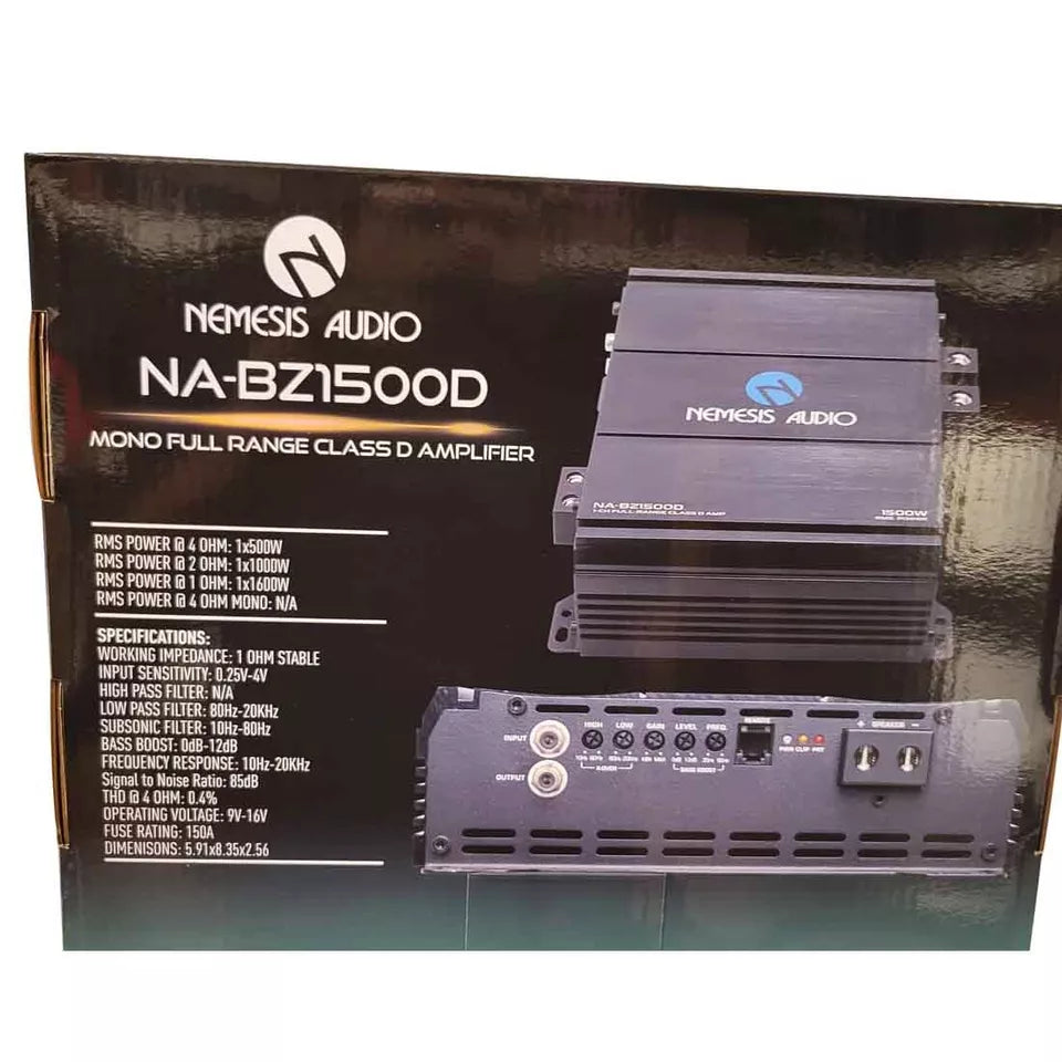 Nemesis Audio NA-BZ1500D Monoblock 1500W RMS Class-D Full-Range Amplifier