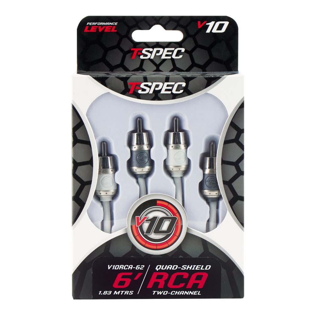 T-Spec V10RCA-62 6 Foot V10 Series Two-channel RCA Audio Cable in Matte Pearl
